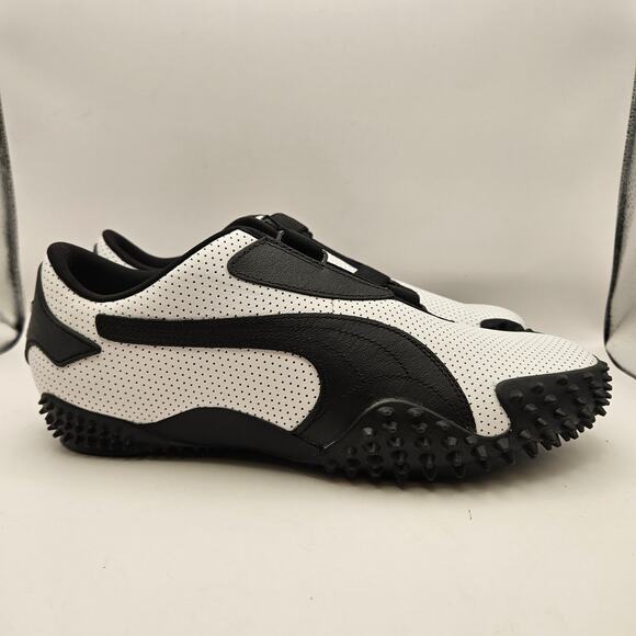 PUMA MOSTRO MEN\'S 11 PERFORATED LEATHER PACK SNEAKERS WHITE BLACK 397331-01 main image 4